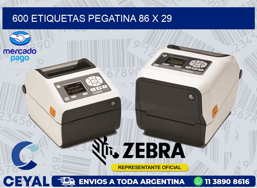 600 ETIQUETAS PEGATINA 86 x 29