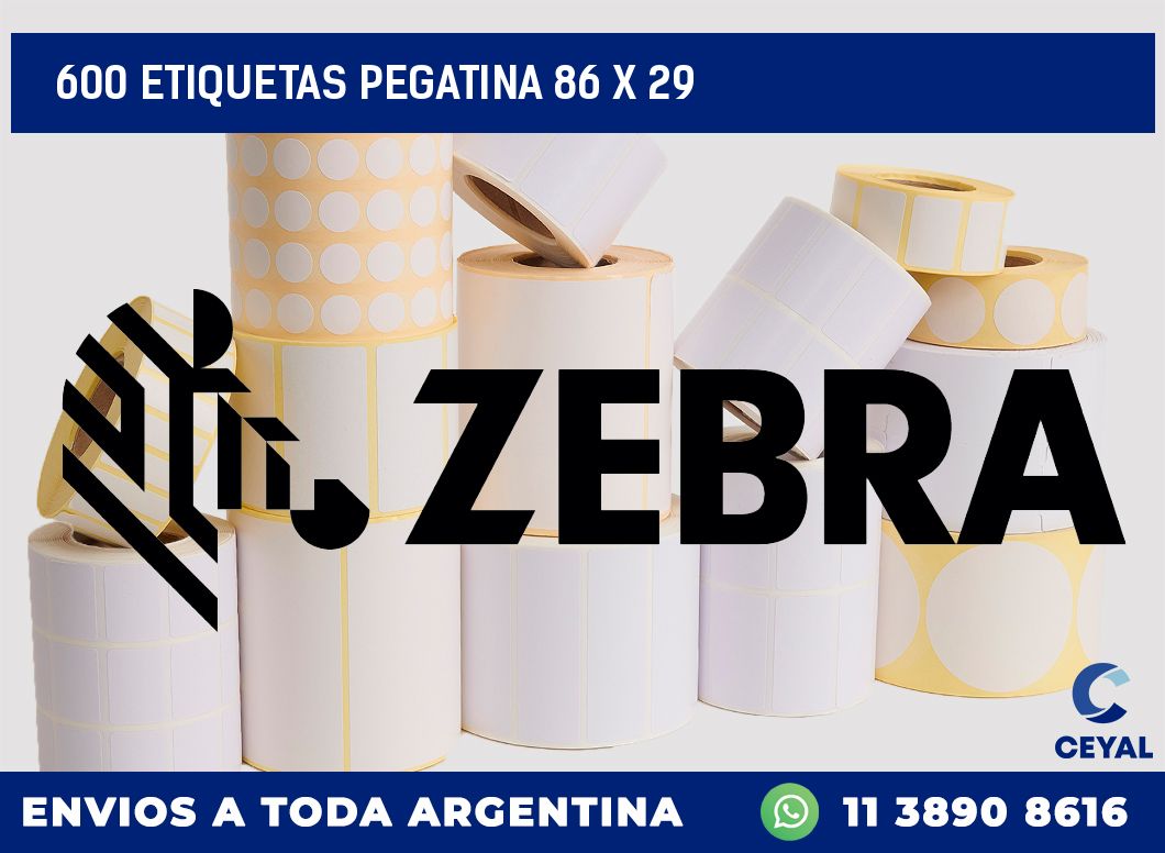 600 ETIQUETAS PEGATINA 86 x 29