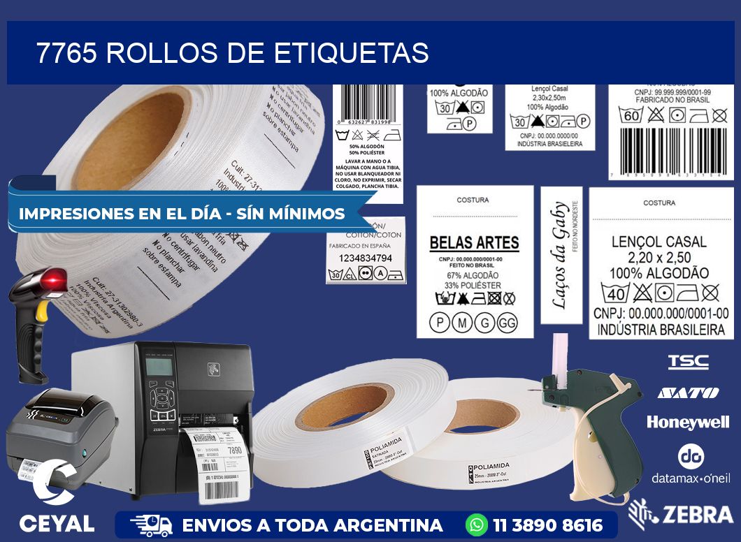 7765 ROLLOS DE ETIQUETAS