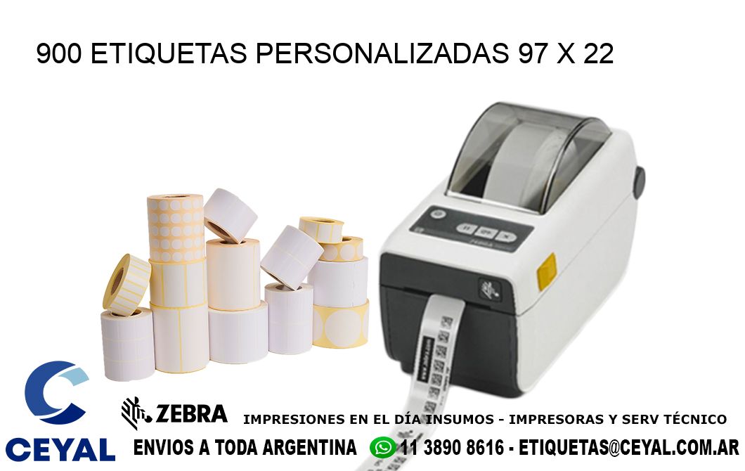 900 ETIQUETAS PERSONALIZADAS 97 x 22