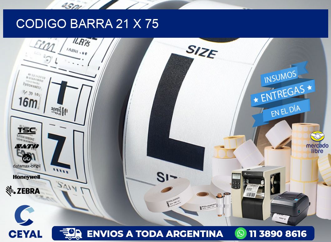 CODIGO BARRA 21 x 75