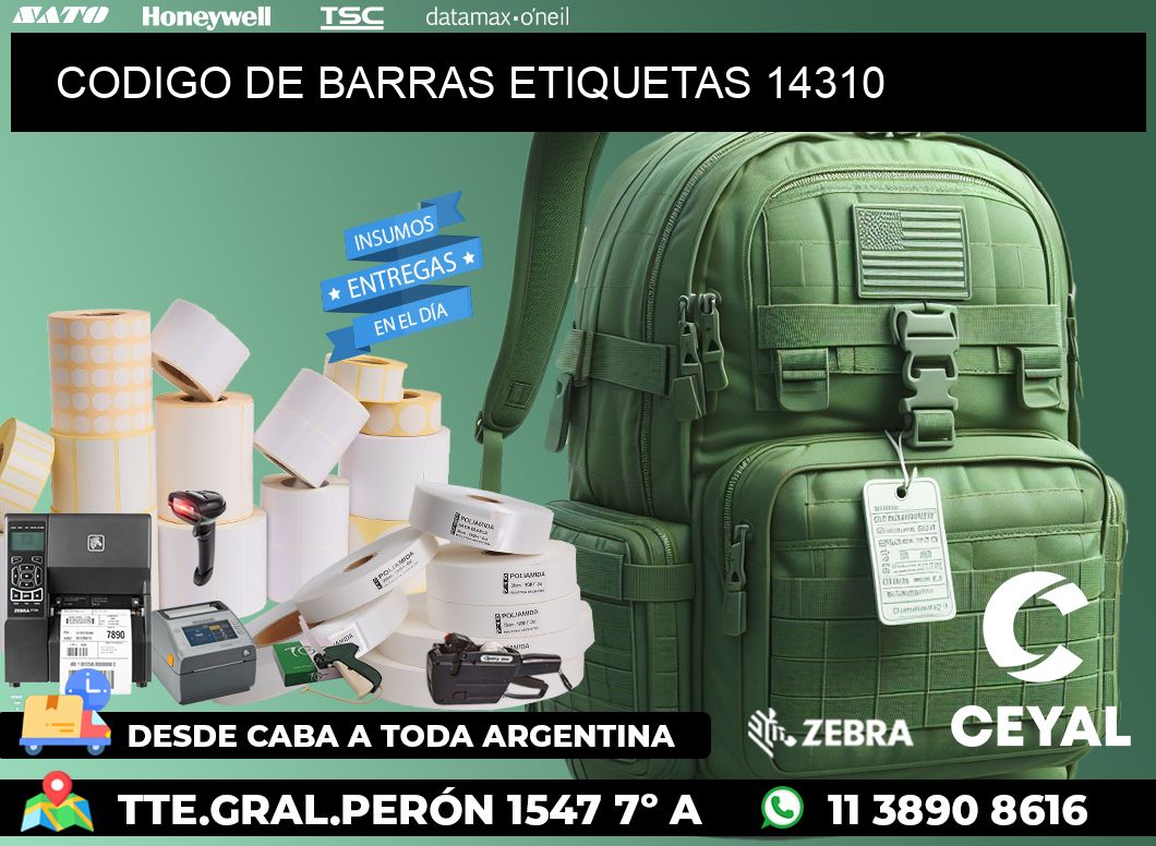 CODIGO DE BARRAS ETIQUETAS 14310