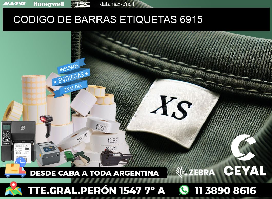 CODIGO DE BARRAS ETIQUETAS 6915