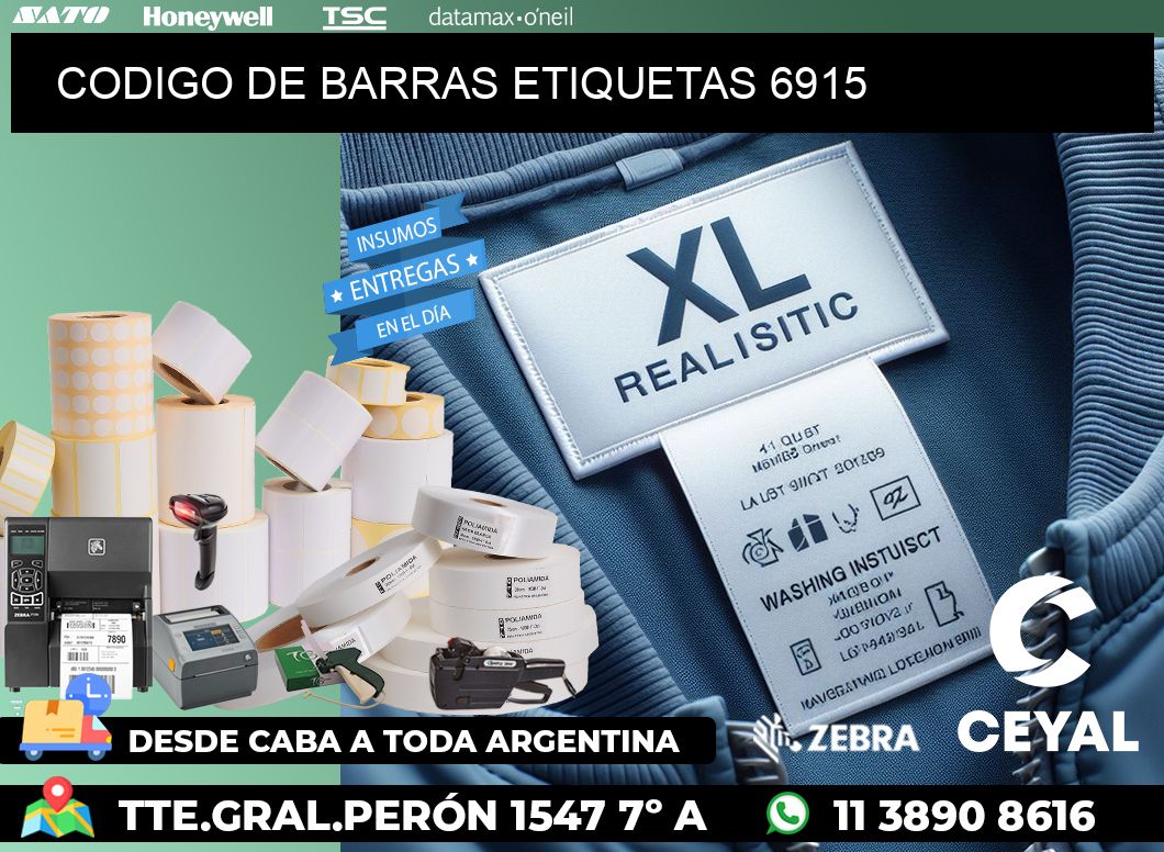 CODIGO DE BARRAS ETIQUETAS 6915