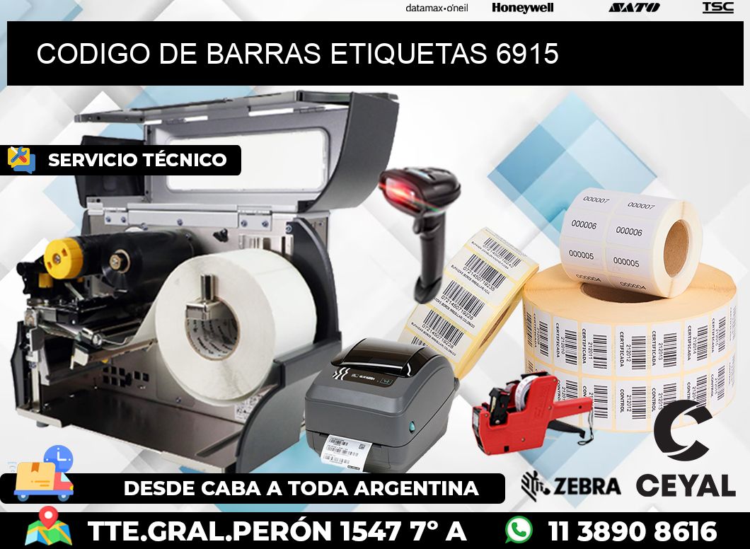 CODIGO DE BARRAS ETIQUETAS 6915