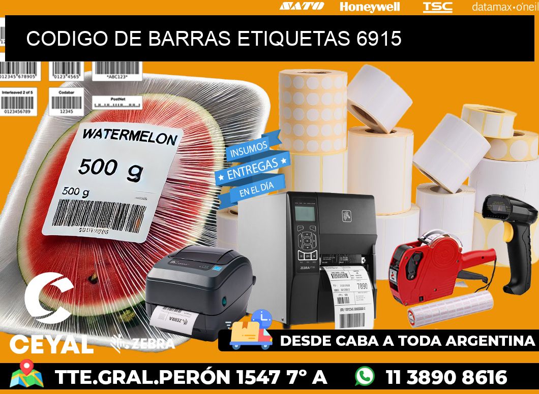 CODIGO DE BARRAS ETIQUETAS 6915