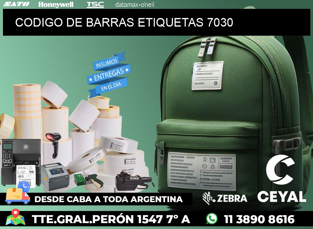 CODIGO DE BARRAS ETIQUETAS 7030