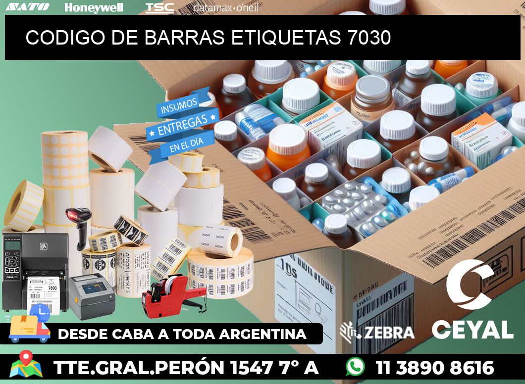 CODIGO DE BARRAS ETIQUETAS 7030