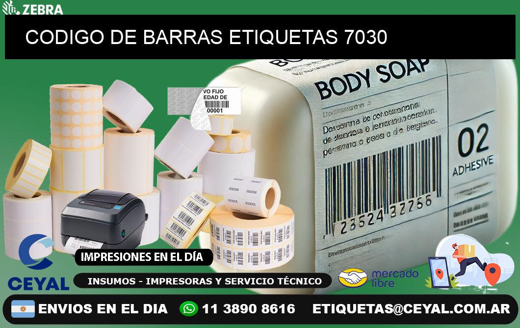 CODIGO DE BARRAS ETIQUETAS 7030