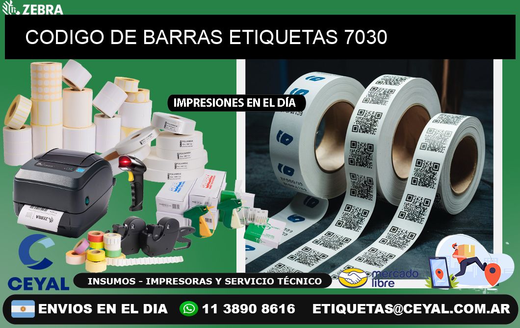 CODIGO DE BARRAS ETIQUETAS 7030
