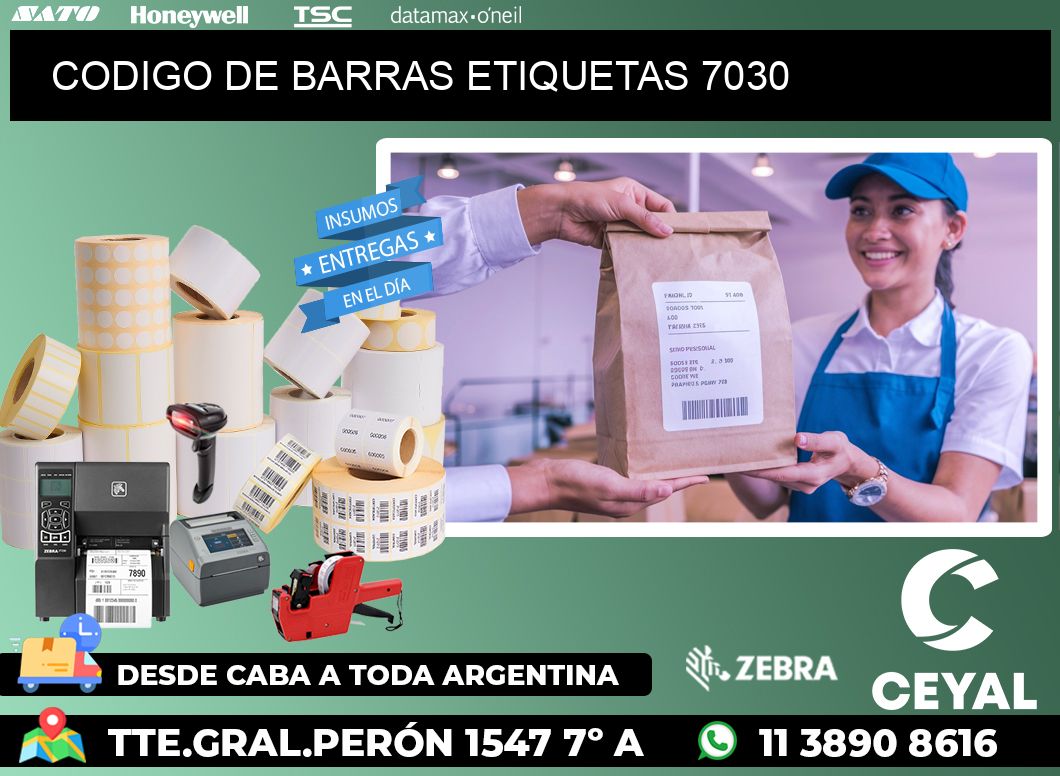 CODIGO DE BARRAS ETIQUETAS 7030