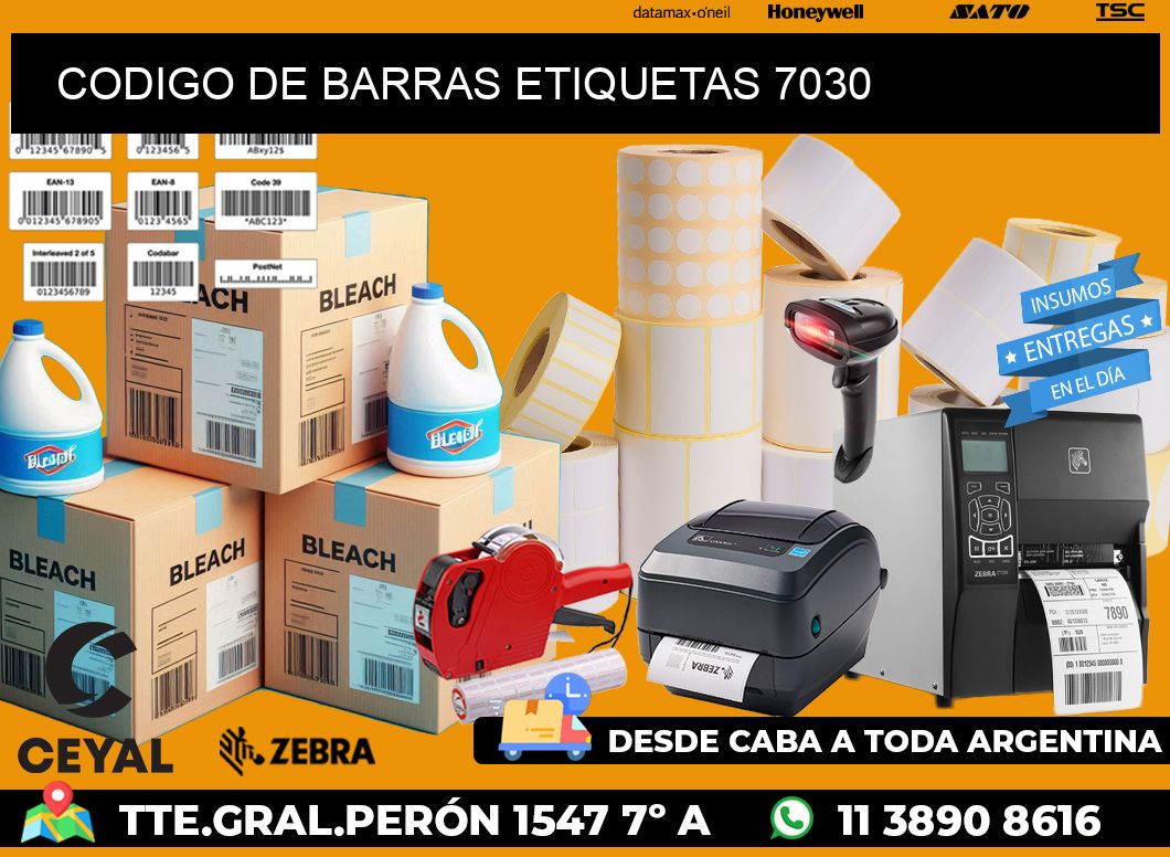 CODIGO DE BARRAS ETIQUETAS 7030