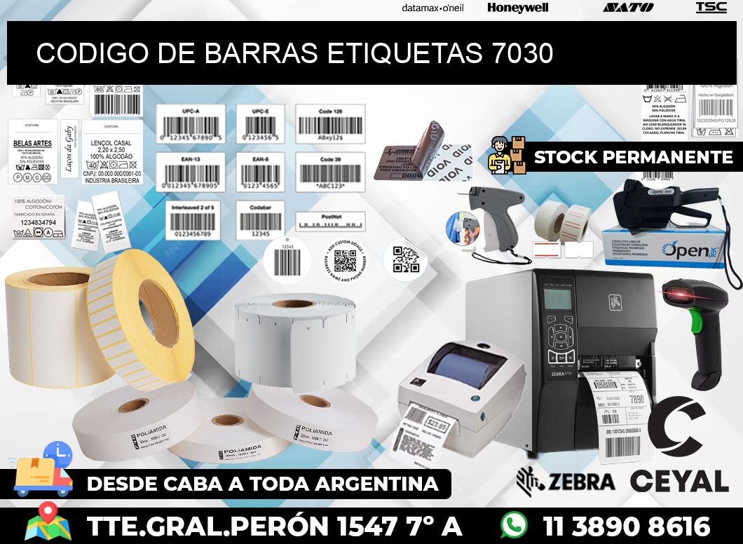 CODIGO DE BARRAS ETIQUETAS 7030