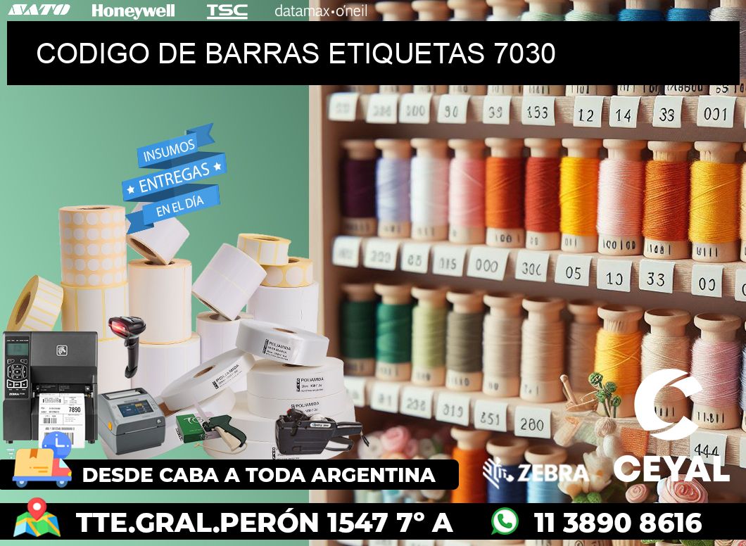 CODIGO DE BARRAS ETIQUETAS 7030