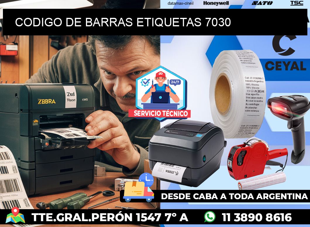 CODIGO DE BARRAS ETIQUETAS 7030