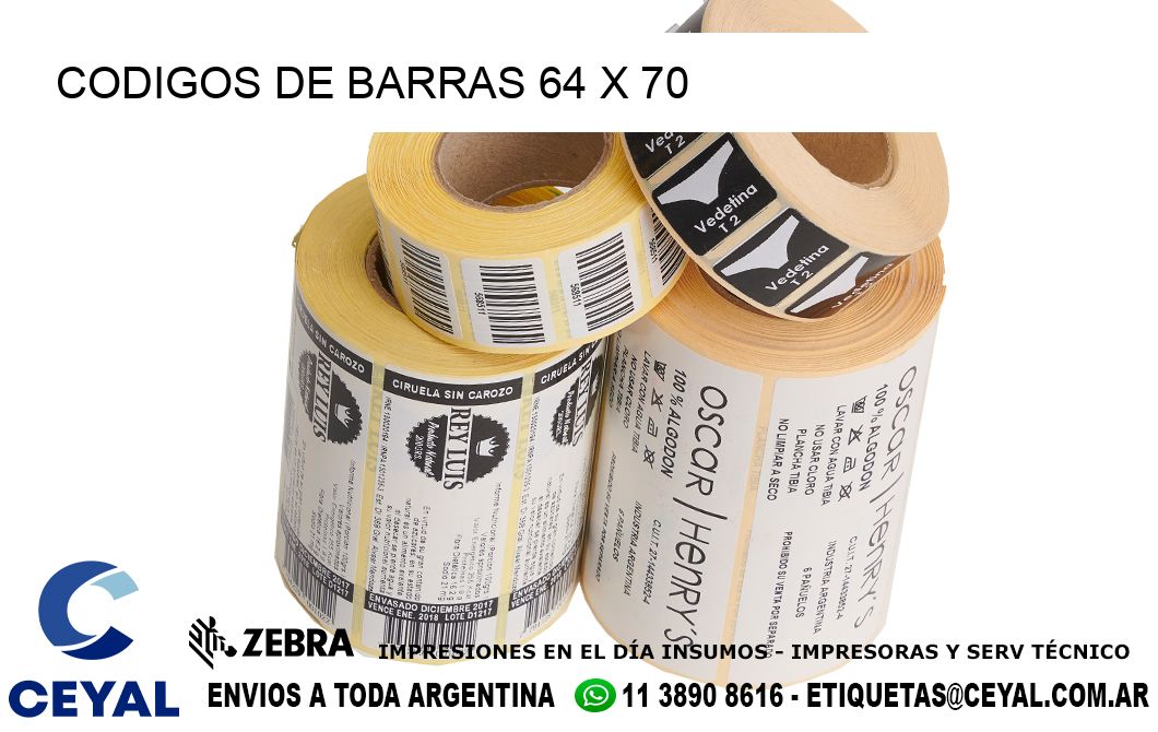 CODIGOS DE BARRAS 64 x 70