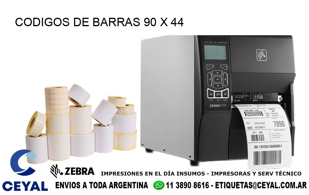 CODIGOS DE BARRAS 90 x 44