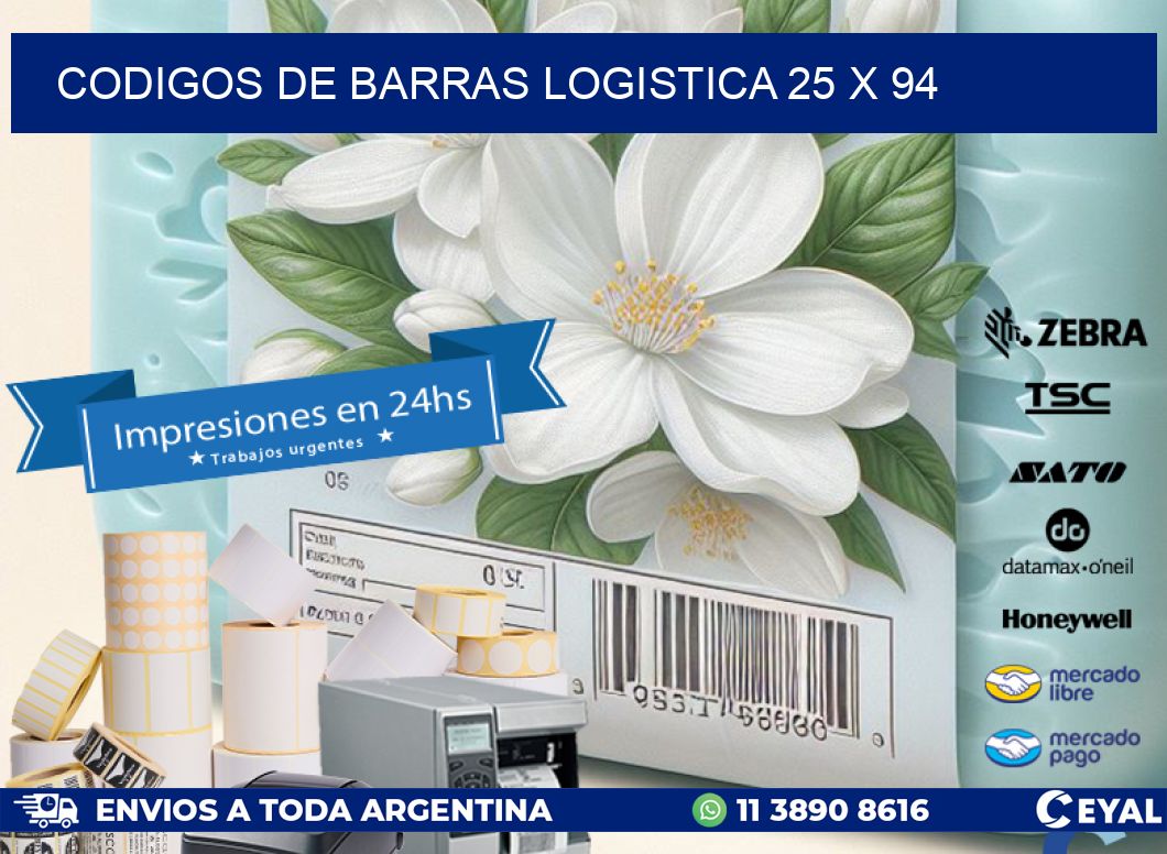 CODIGOS DE BARRAS LOGISTICA 25 x 94