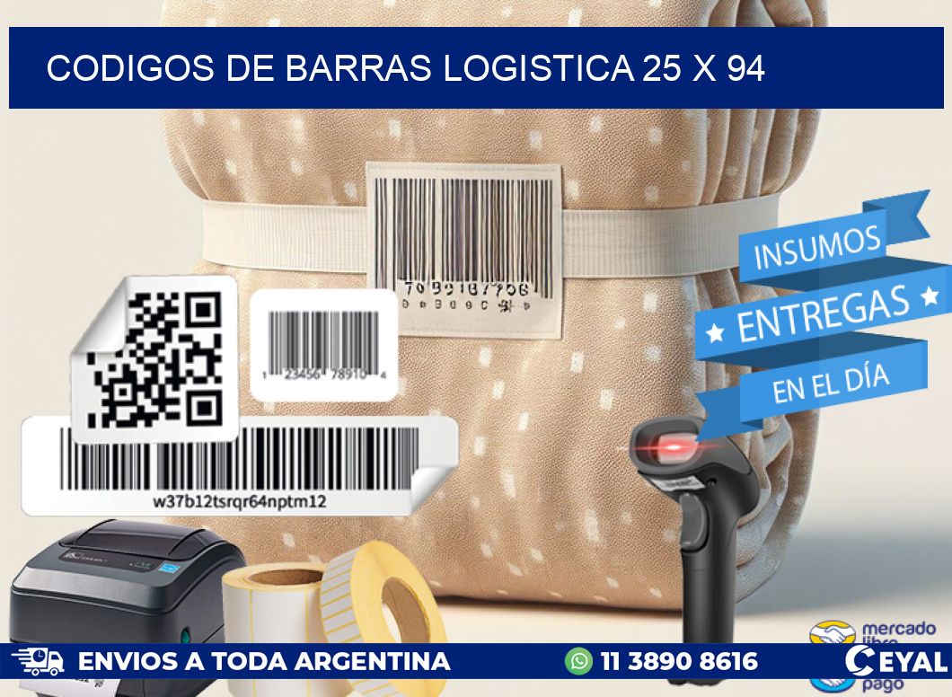 CODIGOS DE BARRAS LOGISTICA 25 x 94