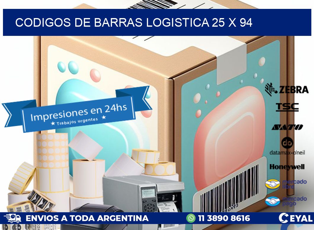 CODIGOS DE BARRAS LOGISTICA 25 x 94