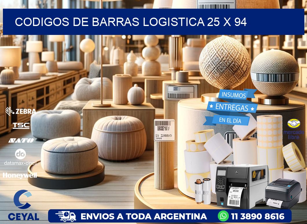 CODIGOS DE BARRAS LOGISTICA 25 x 94
