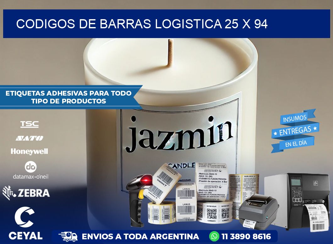 CODIGOS DE BARRAS LOGISTICA 25 x 94