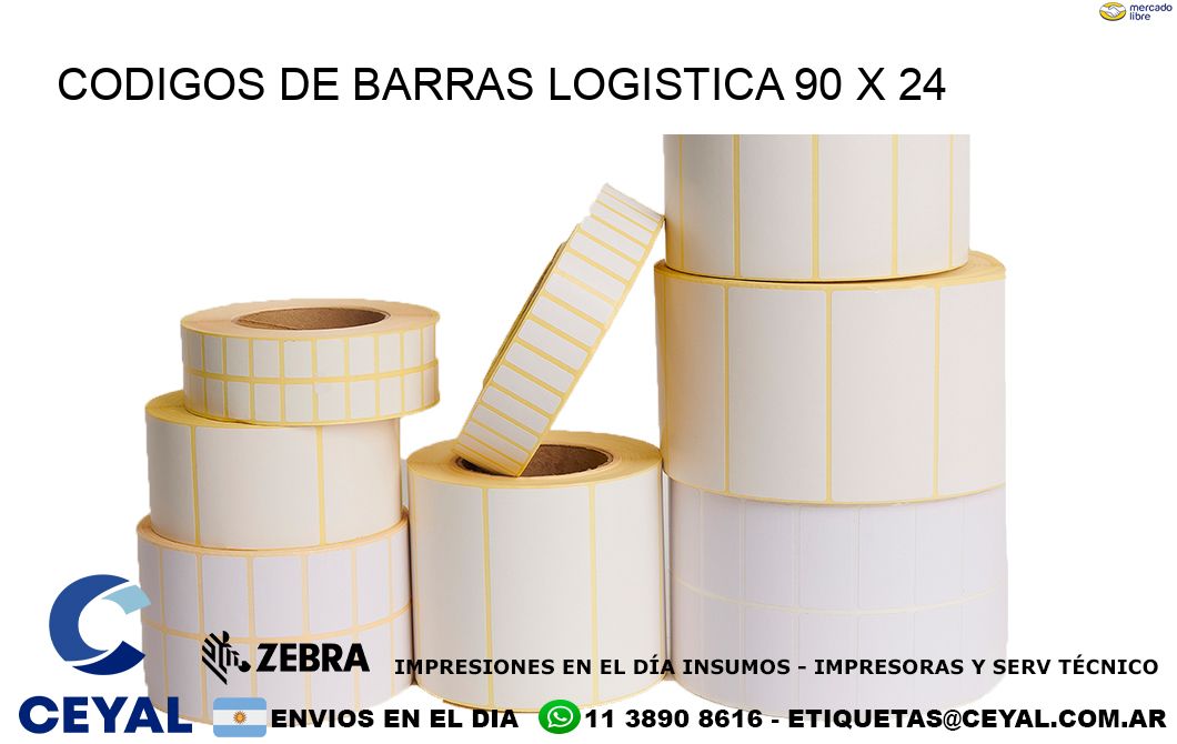 CODIGOS DE BARRAS LOGISTICA 90 x 24