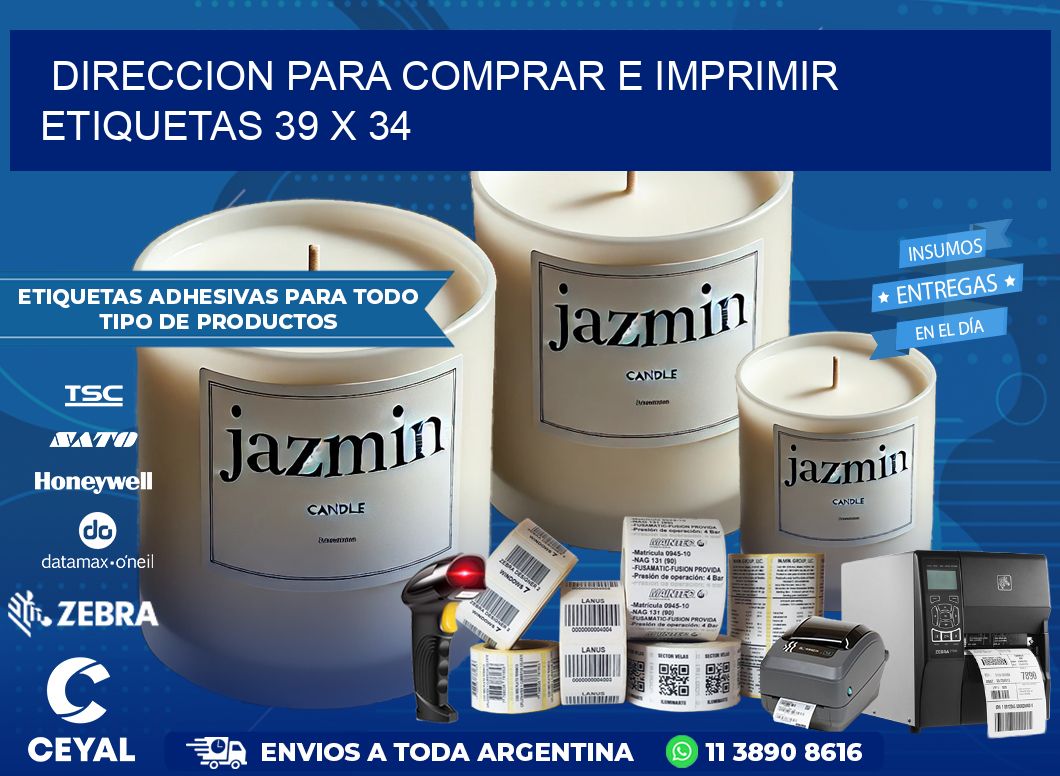 DIRECCION PARA COMPRAR E IMPRIMIR ETIQUETAS 39 x 34