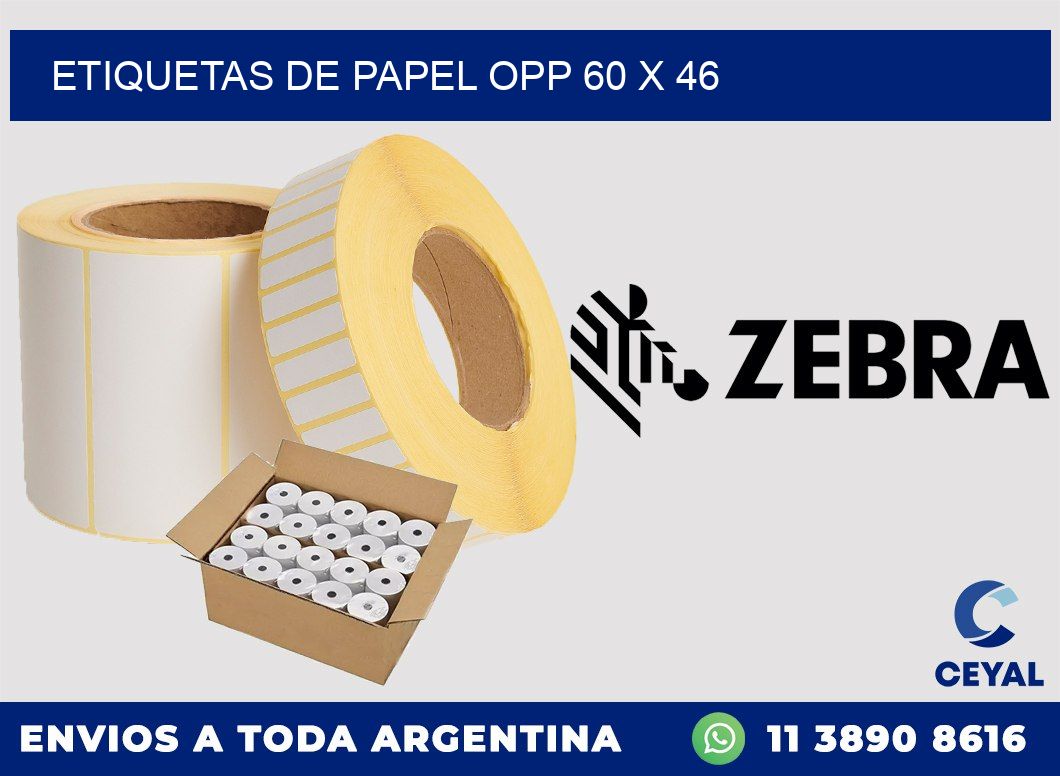 ETIQUETAS DE PAPEL OPP 60 x 46