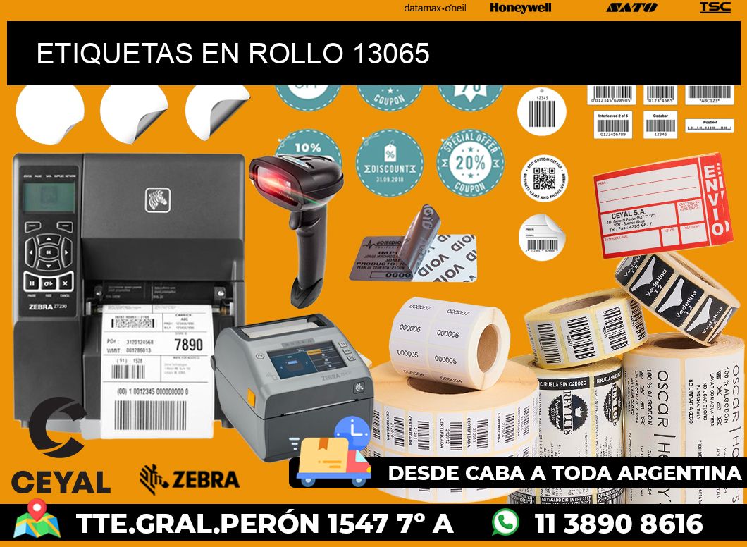 ETIQUETAS EN ROLLO 13065