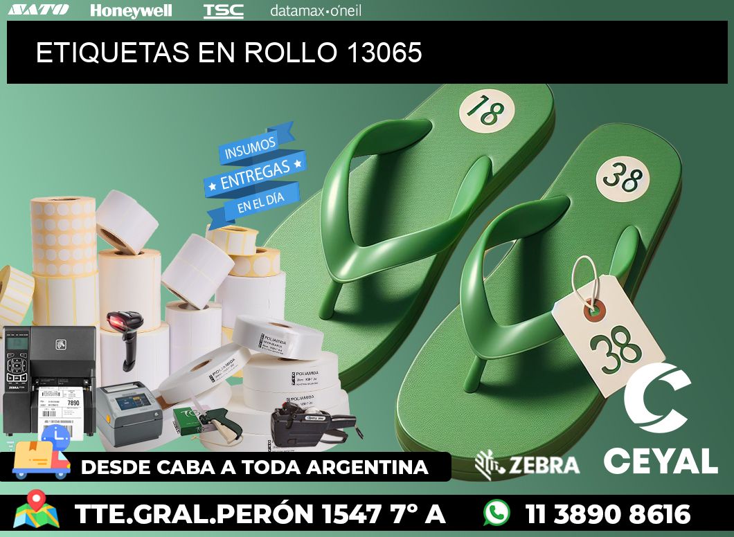 ETIQUETAS EN ROLLO 13065