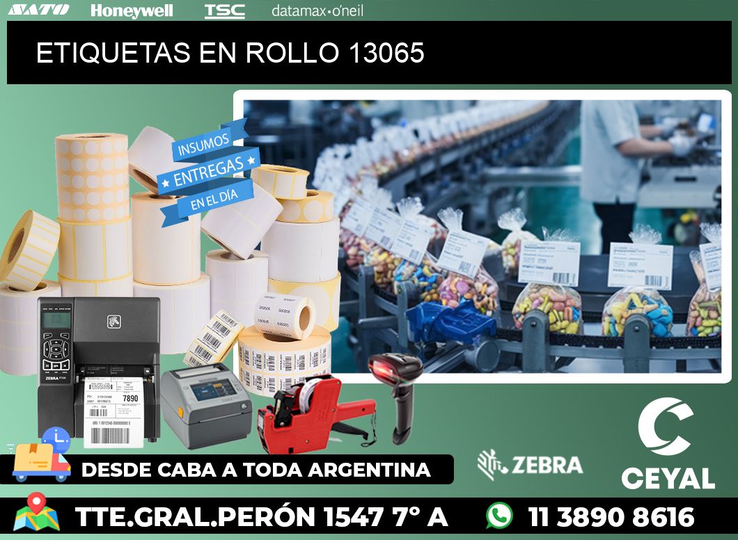 ETIQUETAS EN ROLLO 13065