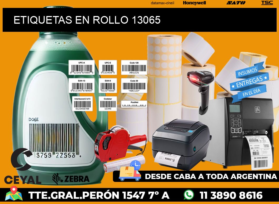 ETIQUETAS EN ROLLO 13065
