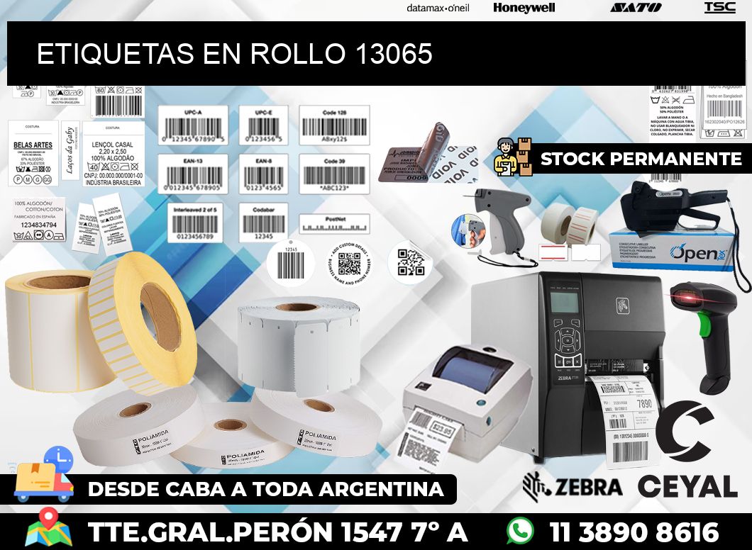 ETIQUETAS EN ROLLO 13065