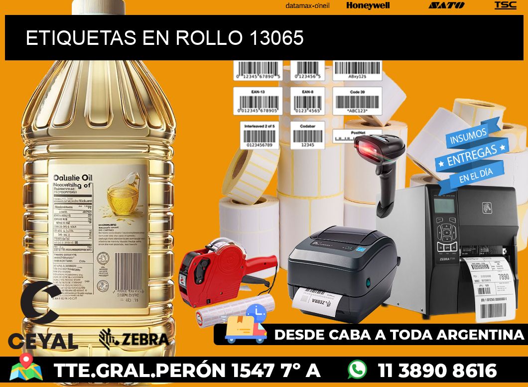 ETIQUETAS EN ROLLO 13065