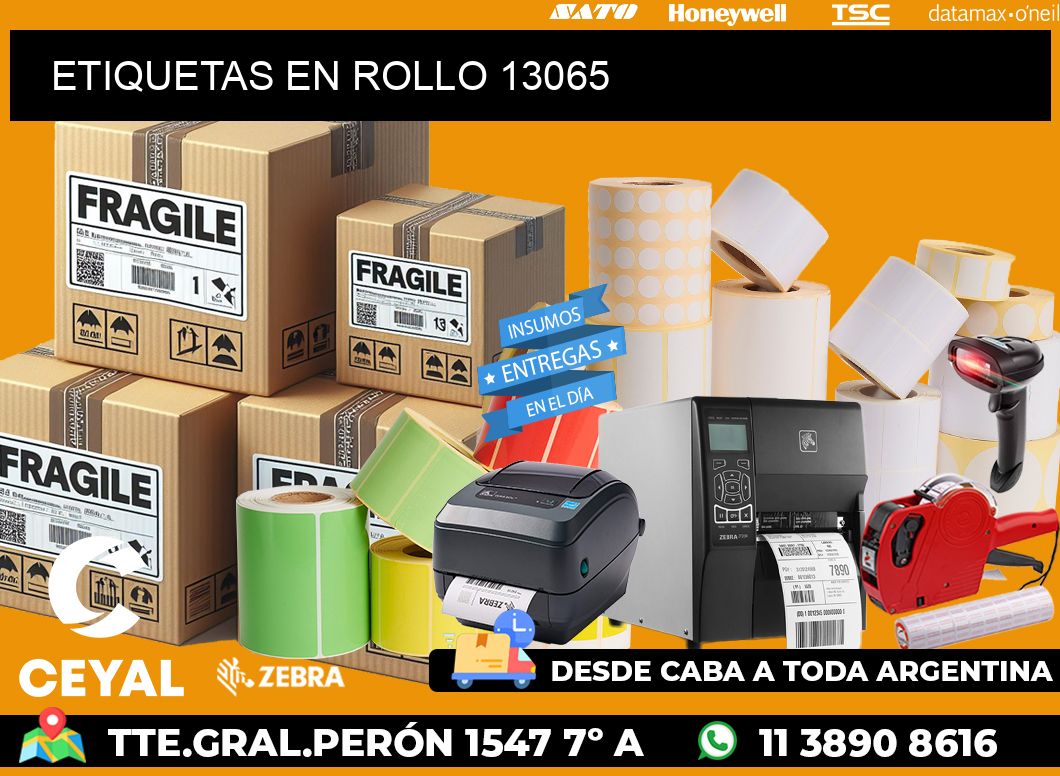 ETIQUETAS EN ROLLO 13065