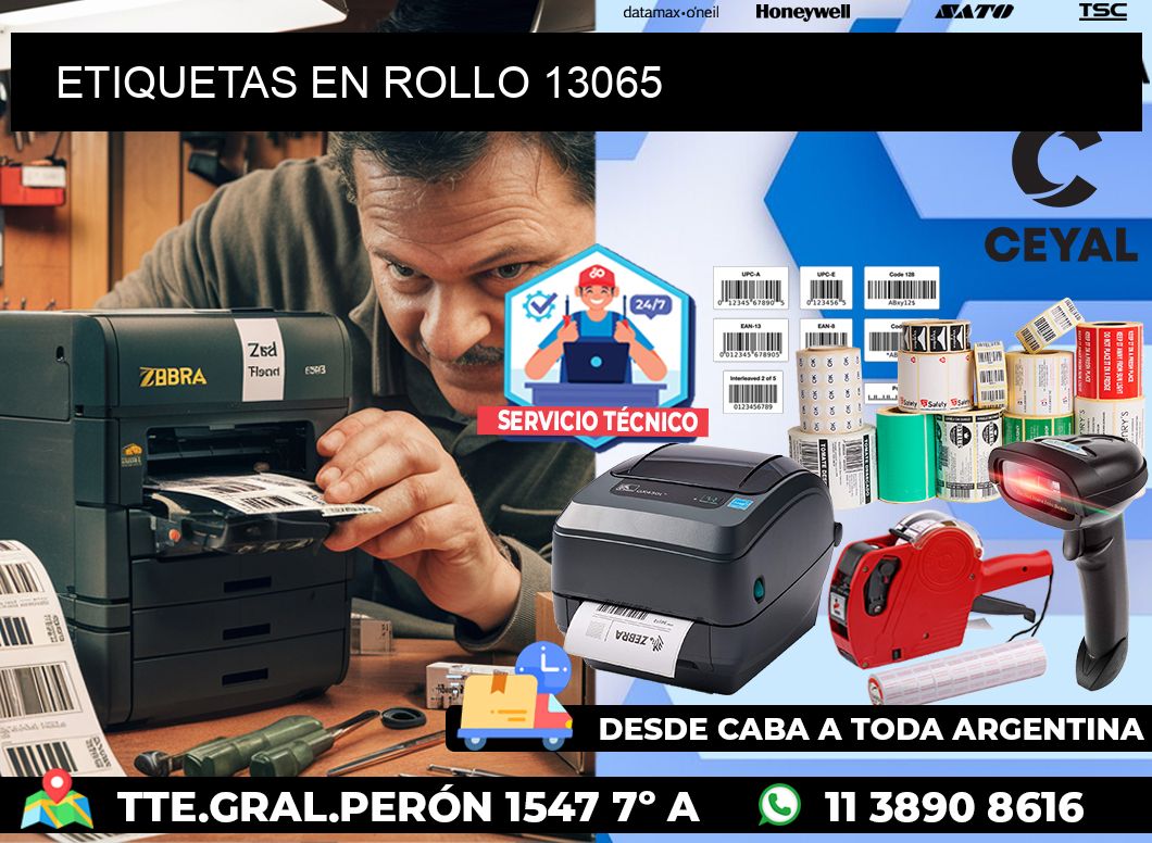 ETIQUETAS EN ROLLO 13065