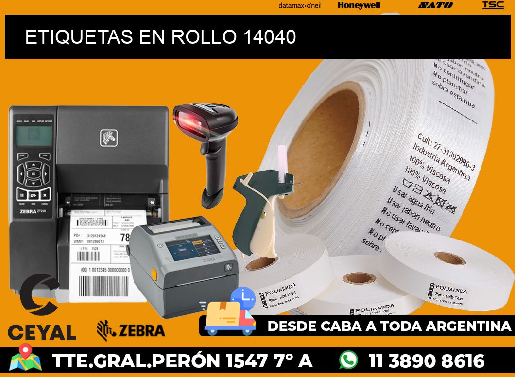 ETIQUETAS EN ROLLO 14040