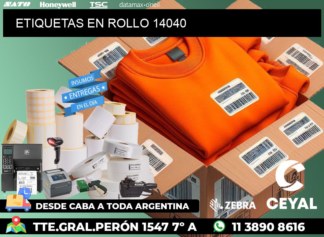 ETIQUETAS EN ROLLO 14040