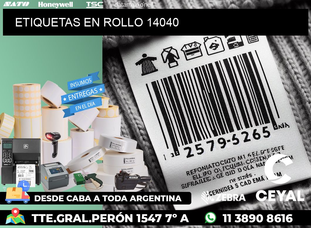 ETIQUETAS EN ROLLO 14040