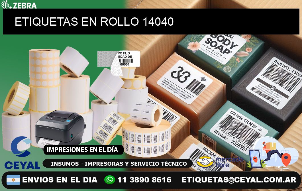 ETIQUETAS EN ROLLO 14040