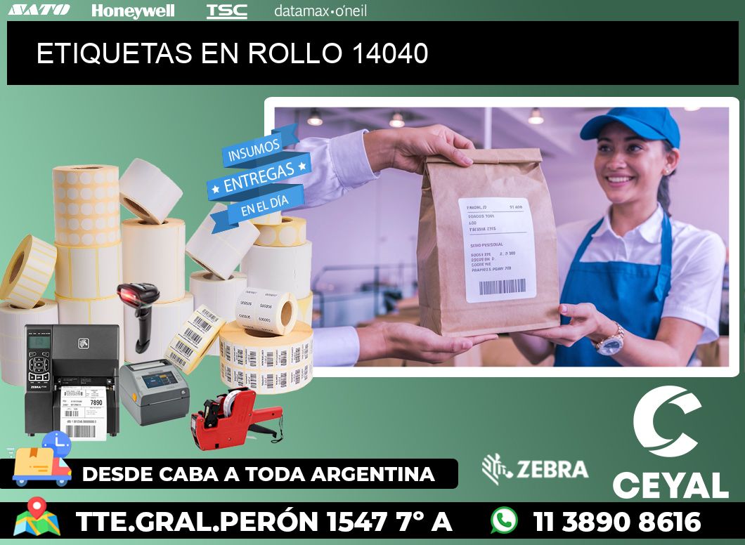 ETIQUETAS EN ROLLO 14040