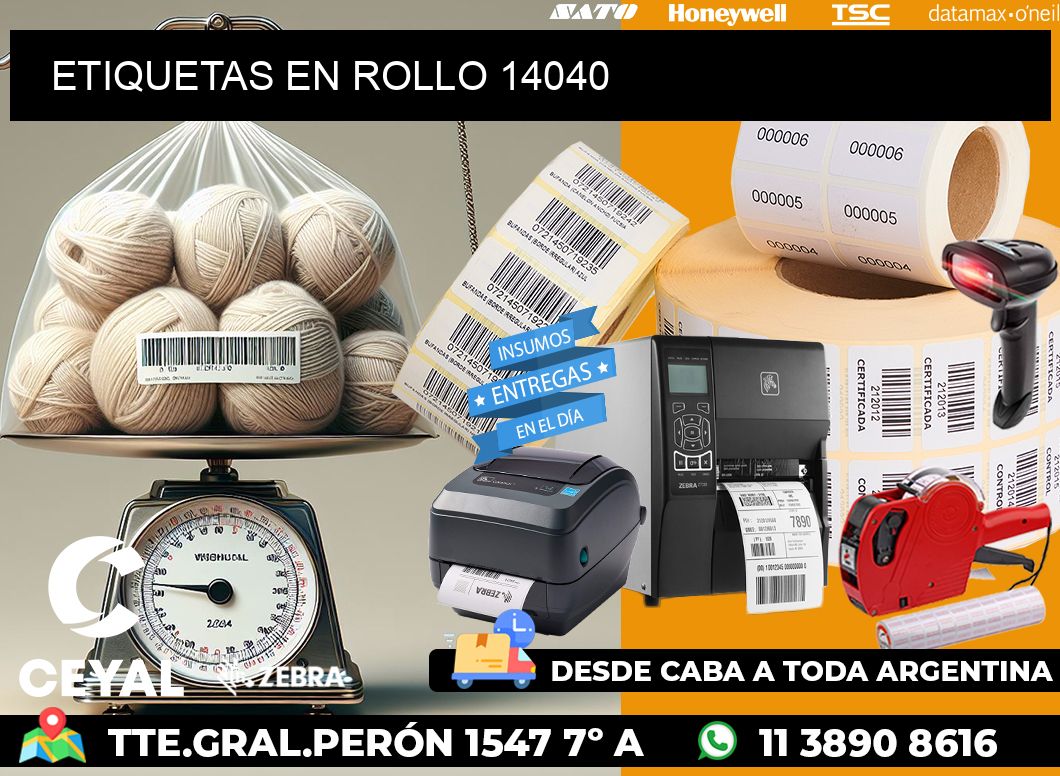 ETIQUETAS EN ROLLO 14040