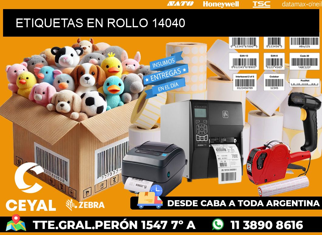 ETIQUETAS EN ROLLO 14040