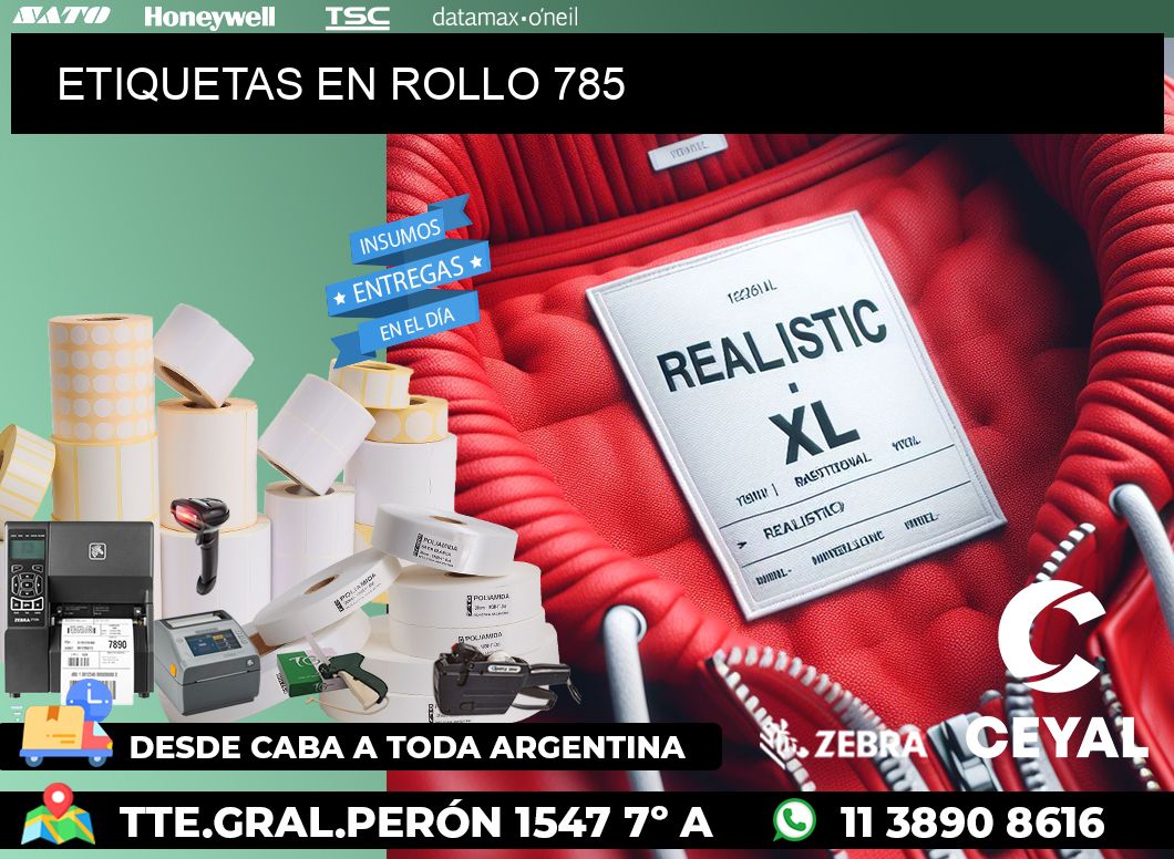 ETIQUETAS EN ROLLO 785