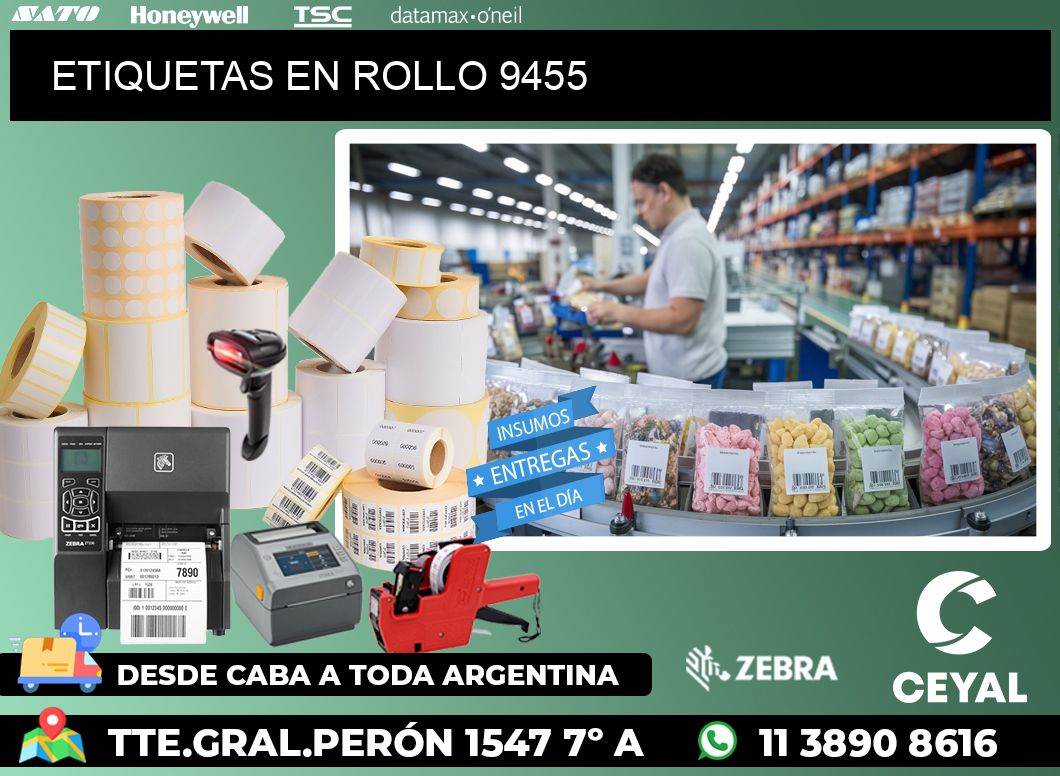 ETIQUETAS EN ROLLO 9455