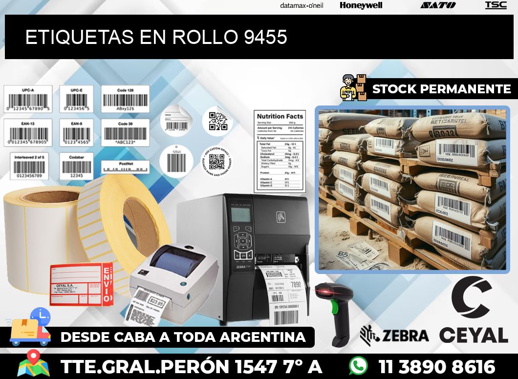 ETIQUETAS EN ROLLO 9455