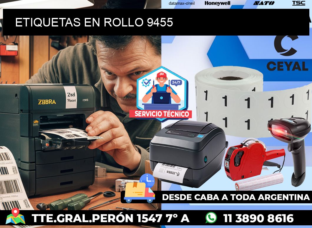 ETIQUETAS EN ROLLO 9455