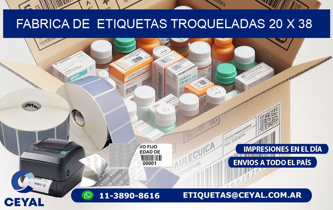 FABRICA DE  ETIQUETAS TROQUELADAS 20 x 38