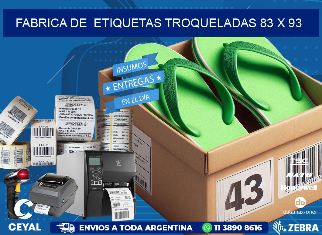 FABRICA DE  ETIQUETAS TROQUELADAS 83 x 93